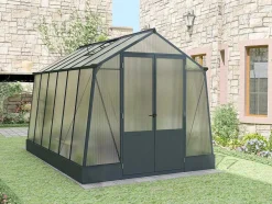 Tuinkas Van Polycarbonaat 9,1 M Met Grondplaat- Antraciet - Asarina