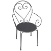 Tuinset Met Tafel En 4 Stoelen Van Metaal Met Smeedijzer Aspect - Antraciet - Guermantes