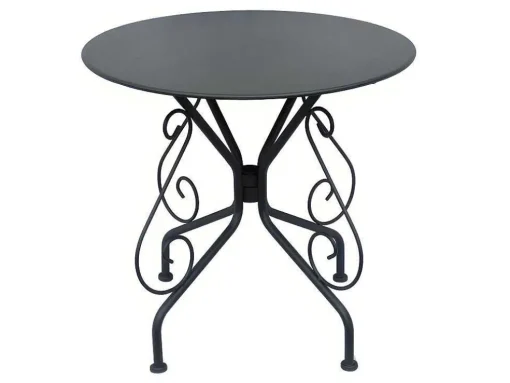 Tuinset Met Tafel En 4 Stoelen Van Metaal Met Smeedijzer Aspect - Antraciet - Guermantes