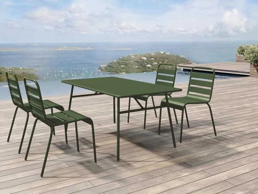 Tuintafel Van Metaal - L160 Cm - Kaki - Mirmande