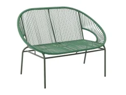 Tuinzithoek Van Gevlochten Harsdraden: Twee Fauteuils, Een Bank En Een Tafel - Kaki - Alios Iii Van Mylia