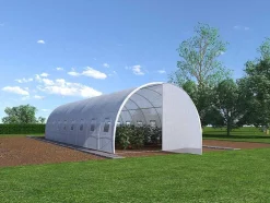 Tunnelkas Met Structuur Van Staal En Deur 24 M - L300 X B800 X H200 Cm - Alocasia