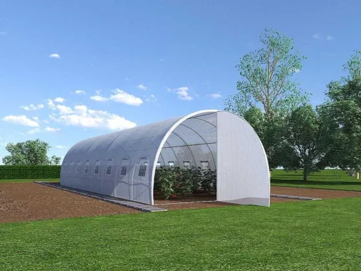 Tunnelkas Met Structuur Van Staal En Deur 24 M - L300 X B800 X H200 Cm - Alocasia