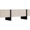 Tv-Meubel Met 4 Deuren Van Mdf - Beige En Zwart - Luvonia