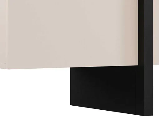 Tv-Meubel Met 4 Deuren Van Mdf - Beige En Zwart - Luvonia