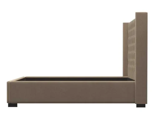 Tweepersoonsbed Massimo Gestoffeerd Met Capitons - 160 X 200 Cm - Beige - Stof