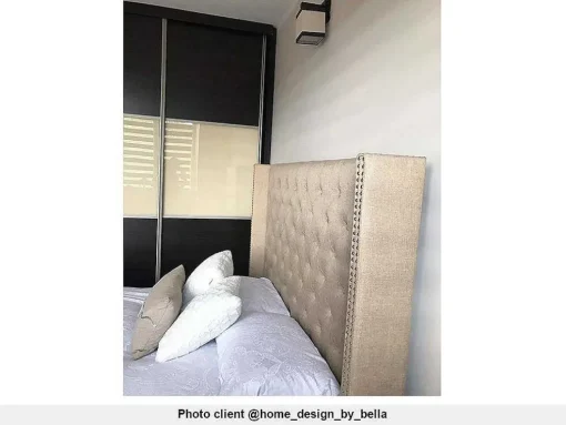 Tweepersoonsbed Massimo Gestoffeerd Met Capitons - 160 X 200 Cm - Beige - Stof