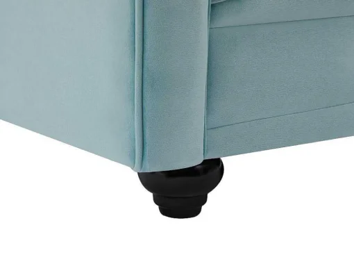 Tweezitsbank Van Pastelblauw Velours Chesterfield
