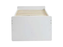 Uitschuifbed Titouan Met 3 Lades - Mdf En Dennenhout - Wit + Matras