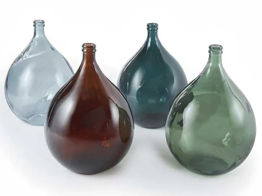 Vaas Dame-Jeanne Van Gerecycleerd Glas Silice 34L - Transparant Blauw