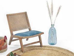 Vaas Dame-Jeanne Van Gerecycleerd Glas Pyrite H. 51 Cm - Transparant Blauw