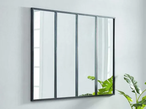 Vensterspiegel Industriele Stijl Dudley - Ijzer - 4 Delen - H120 X B90 Cm