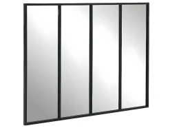 Vensterspiegel Industriele Stijl Dudley - Ijzer - 4 Delen - H120 X B90 Cm