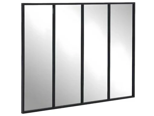Vensterspiegel Industriele Stijl Dudley - Ijzer - 4 Delen - H120 X B90 Cm