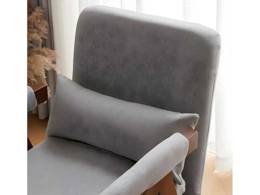 Verstelbare Converteerbare Gewatteerde Fauteuil Van Katoenen Stof - Grijs