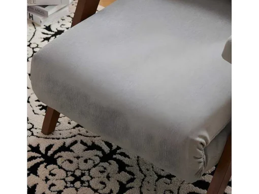 Verstelbare Converteerbare Gewatteerde Fauteuil Van Katoenen Stof - Grijs