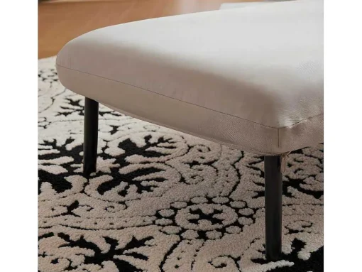 Verstelbare Converteerbare Gewatteerde Fauteuil Van Katoenen Stof - Beige
