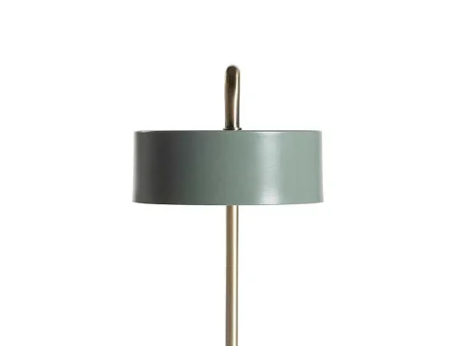 Vintage Staande Lamp Otilie - Metaal - 24 X 16 X 40 Cm - Olijfgroen En Goudkleurig