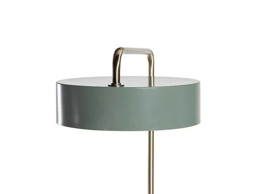 Vintage Staande Lamp Otilie - Metaal - 24 X 16 X 40 Cm - Olijfgroen En Goudkleurig