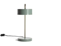 Vintage Staande Lamp Otilie - Metaal - 24 X 16 X 40 Cm - Olijfgroen En Goudkleurig