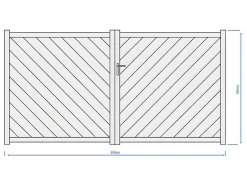 Vleugelpoort - Vol Aluminium - L350 X H180 Cm - Antraciet - Zerano