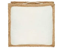 Vloerkussen Van Katoen En Jute - 45 X 45 Cm - Wit En Naturel - Peruvia