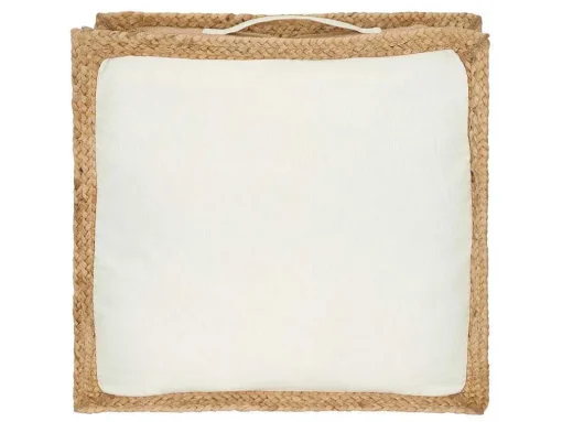 Vloerkussen Van Katoen En Jute - 45 X 45 Cm - Wit En Naturel - Peruvia