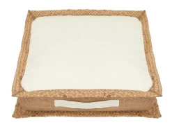 Vloerkussen Van Katoen En Jute - 45 X 45 Cm - Wit En Naturel - Peruvia