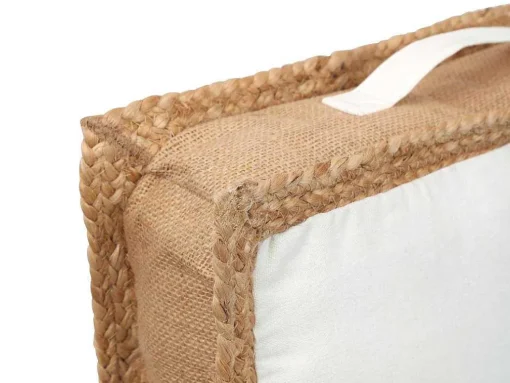 Vloerkussen Van Katoen En Jute - 45 X 45 Cm - Wit En Naturel - Peruvia