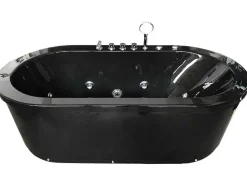 Vrijstaand Ovaal Zwart Whirlpoolbad 185 X 95 Cm 10 Jets Berry