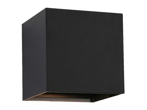 Wandlamp Met Ledverlichting Van Aluminium - D10 Cm X H10 - Zwart - Paisley