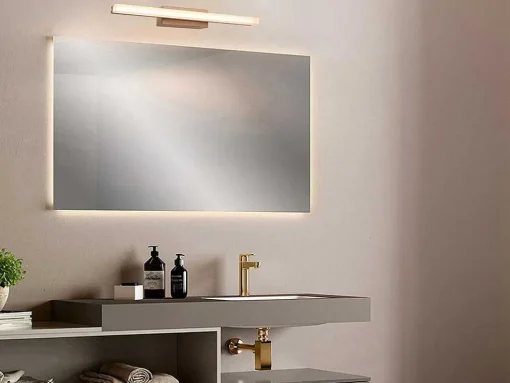 Wandlamp Voor Badkamer Met Ledverlichting - Metaal - L40 Cm - Houtkleur - Salford
