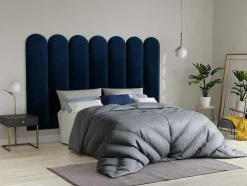 Wandpaneel Voor Hoofdeinde Japi - 210 Cm - Fluweel - Blauw - Van Pascal Morabito