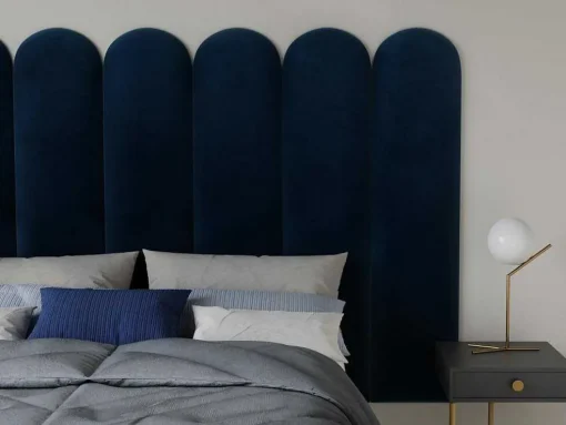 Wandpaneel Voor Hoofdeinde Japi - 210 Cm - Fluweel - Blauw - Van Pascal Morabito
