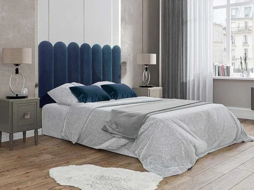 Wandpaneel Voor Hoofdeinde Japi - 210 Cm - Fluweel - Blauw - Van Pascal Morabito
