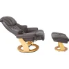 Windsor Xxl Relaxfauteuil Met Kruk, Bruin, Natuurlijk Bruin