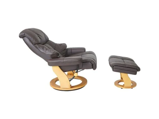 Windsor Xxl Relaxfauteuil Met Kruk, Bruin, Natuurlijk Bruin