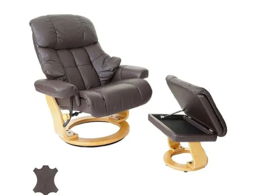 Windsor Xxl Relaxfauteuil Met Kruk, Bruin, Natuurlijk Bruin