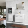 Witte Badkamerkolom Met Leds - L30 X B30 X H109 Cm - Laurine