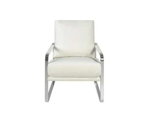 Witte Eco-Lederen Gestoffeerde Fauteuil 5026 Angel Cerda