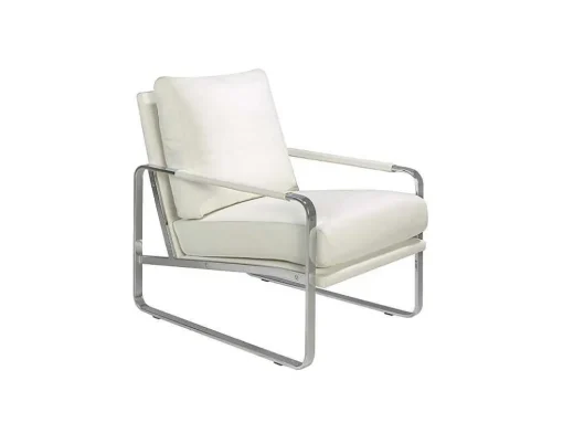 Witte Eco-Lederen Gestoffeerde Fauteuil 5026 Angel Cerda