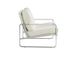Witte Eco-Lederen Gestoffeerde Fauteuil 5026 Angel Cerda