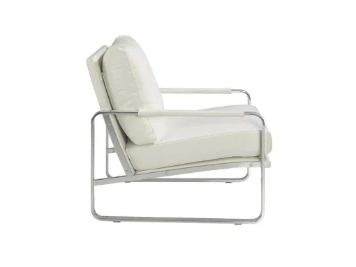 Witte Eco-Lederen Gestoffeerde Fauteuil 5026 Angel Cerda