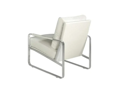 Witte Eco-Lederen Gestoffeerde Fauteuil 5026 Angel Cerda
