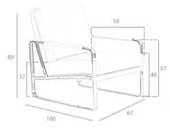 Witte Eco-Lederen Gestoffeerde Fauteuil 5026 Angel Cerda
