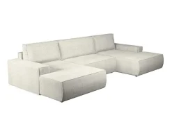 Xxl Hoekslaapbank Van Beige Ribfluweel Amelia
