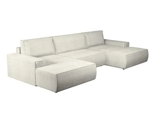 Xxl Hoekslaapbank Van Beige Ribfluweel Amelia