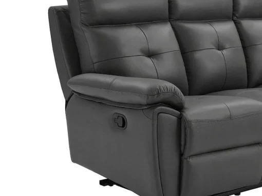 3-Zits-Relaxbank Van Grijs Leer Vineta