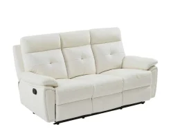 3- + 2-Zits-Relaxbank Van Wit Leer Vineta