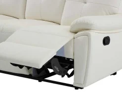 3- + 2-Zits-Relaxbank Van Wit Leer Vineta